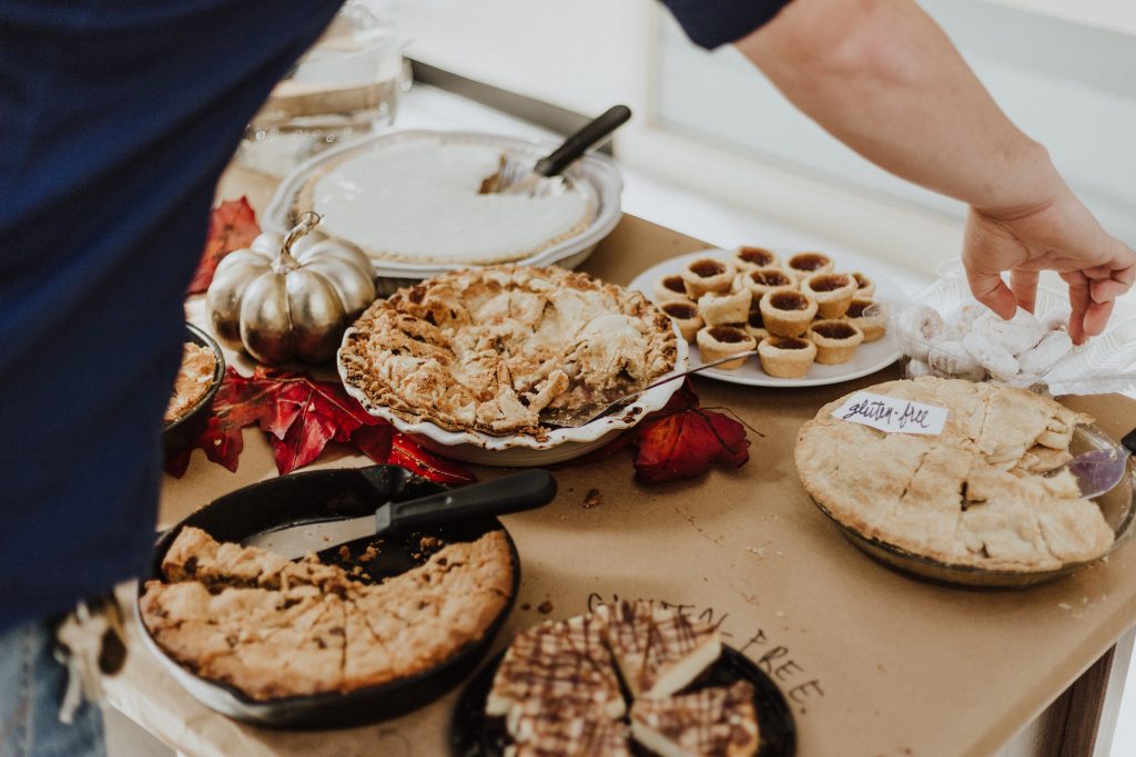 pies on a table