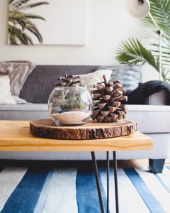 coffee table with decor