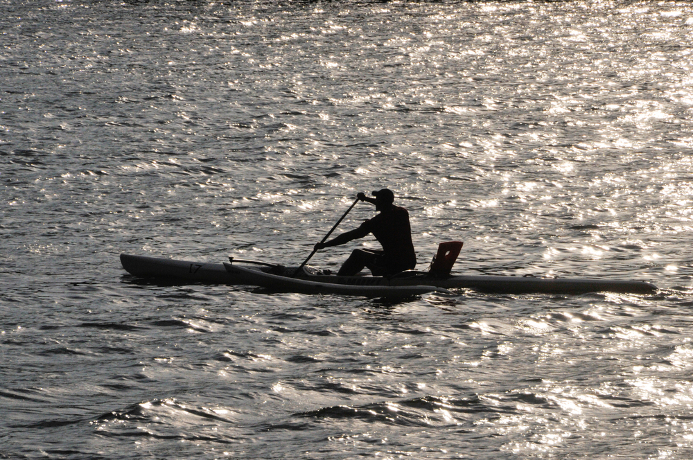 Man rowing Schuylkill River