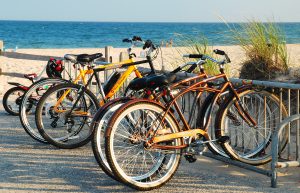 bikes on the Hamptons beach